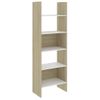 Estantería | Librería | Armario De Libros Madera Contrachapada Blanco Y Roble 60x35x180 Cm Cfw760965