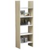 Estantería | Librería | Armario De Libros Madera Contrachapada Blanco Y Roble 60x35x180 Cm Cfw760965