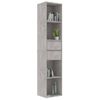 Estantería | Librería | Armario De Libros Madera Contrachapada Gris Hormigón 36x30x171 Cm Cfw760993