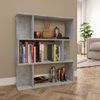 Estantería | Librería | Armario De Libros Madera Contrachapada Gris Hormigón 80x24x96cm Cfw761000