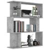 Estantería | Librería | Armario De Libros Madera Contrachapada Gris Hormigón 80x24x96cm Cfw761000