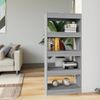 Estantería | Librería | Armario De Libros Madera Contrachapada Gris Sonoma 60x30x135 Cm Cfw761009