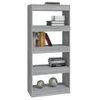 Estantería | Librería | Armario De Libros Madera Contrachapada Gris Sonoma 60x30x135 Cm Cfw761009