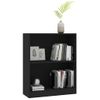 Estantería | Librería | Armario De Libros Madera De Ingeniería Negro 60x24x76 Cm Cfw761124