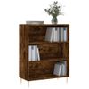 Estantería | Librería | Armario De Libros Madera De Ingeniería Roble Ahumado 69,5x32,5x90 Cm Cfw761145