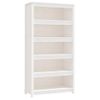 Estantería | Librería | Armario De Libros Madera Maciza De Pino Blanca 80x35x154 Cm Cfw761225