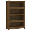 Estantería | Librería | Armario De Libros Madera Maciza De Pino Marrón Miel 80x35x126 Cm Cfw761250