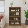 Estantería | Librería | Armario De Libros Madera Maciza De Pino Marrón Miel 80x35x126 Cm Cfw761250