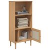 Estantería | Librería | Armario De Libros Senja Aspecto Ratán Madera Pino Marrón 60x35x130 Cm Cfw761322