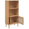 Estantería | Librería | Armario De Libros Senja Aspecto Ratán Madera Pino Marrón 60x35x130 Cm Cfw761322