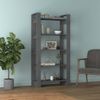 Estantería | Librería | Armario De Libros/divisor De Espacios Madera Maciza Gris 80x35x160 Cm Cfw761499