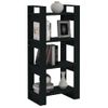 Estantería | Librería | Armario De Libros/divisor De Espacios Madera Maciza Negro 60x35x125 Cm Cfw761500