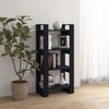 Estantería | Librería | Armario De Libros/divisor De Espacios Madera Maciza Negro 60x35x125 Cm Cfw761500