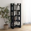 Estantería | Librería | Armario De Libros/divisor De Espacios Madera Maciza Negro 60x35x160 Cm Cfw761501