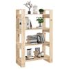 Estantería | Librería | Armario De Libros/divisor De Espacios Madera Maciza Pino 80x35x125 Cm Cfw761525