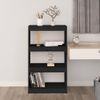 Estantería | Librería | Armario De Libros/divisor De Espacios Madera Pino Negro 60x30x103,5 Cm Cfw761607