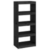 Estantería | Librería | Armario De Libros/divisor De Espacios Madera Pino Negro 60x30x135,5 Cm Cfw761608