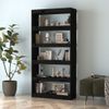 Estantería | Librería | Armario De Libros/divisor De Espacios Madera Pino Negro 80x30x167,4 Cm Cfw761620