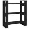 Estantería | Librería | Armario De Libros/divisor De Espacios Madera Pino Negro 80x35x91 Cm Cfw761626