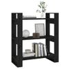 Estantería | Librería | Armario De Libros/divisor De Espacios Madera Pino Negro 80x35x91 Cm Cfw761626