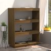 Estantería | Librería | Armario De Libros/divisor Espacio Madera Pino Marrón Miel 80x35x103 Cm Cfw761694