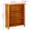 Estantería | Librería | Armario De Libros De 3 Niveles De Madera Maciza De Roble 70x22,5x82 Cm Cfw803438