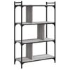 Estantería | Librería | Armario De Libros 4 Estantes Madera Ingeniería Gris Sonoma 76x32x123 Cm Cfw768904