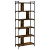 Estantería | Librería | Armario De Libros 6 Estantes Madera Ingeniería Roble Ahumado 76x32x192cm Cfw768956