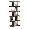 Estantería | Librería | Armario De Libros 6 Estantes Madera Ingeniería Roble Ahumado 76x32x192cm Cfw768956