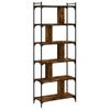 Estantería | Librería | Armario De Libros 6 Estantes Madera Ingeniería Roble Ahumado 76x32x192cm Cfw768956