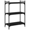 Estantería | Librería | Armario De Libros De 3 Estantes Madera De Ingeniería Negro 60x30x86 Cm Cfw768979