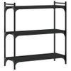 Estantería | Librería | Armario De Libros De 3 Estantes Madera De Ingeniería Negro 80x30x86 Cm Cfw768981