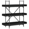 Estantería | Librería | Armario De Libros De 3 Estantes Madera Ingeniería Negro 100x33x108,5 Cm Cfw768983