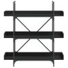 Estantería | Librería | Armario De Libros De 3 Estantes Madera Ingeniería Negro 100x33x108,5 Cm Cfw768983