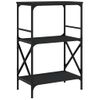 Estantería | Librería | Armario De Libros De 3 Estantes Madera Ingeniería Negro 56x35x90,5 Cm Cfw768985