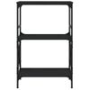 Estantería | Librería | Armario De Libros De 3 Estantes Madera Ingeniería Negro 56x35x90,5 Cm Cfw768985