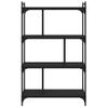 Estantería | Librería | Armario De Libros De 4 Estantes Madera De Ingeniería Negra 76x32x123 Cm Cfw768987