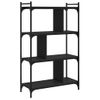 Estantería | Librería | Armario De Libros De 4 Estantes Madera De Ingeniería Negra 76x32x123 Cm Cfw768987