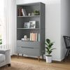 Estantería | Librería | Armario De Libros Molde Madera Maciza De Pino Gris 85x35x170,5 Cm Cfw769044