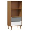 Estantería | Librería | Armario De Libros Molde Madera Maciza De Pino Marrón 60x35x133,5 Cm Cfw769045