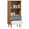 Estantería | Librería | Armario De Libros Molde Madera Maciza De Pino Marrón 60x35x133,5 Cm Cfw769045