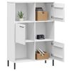 Estantería | Librería | Armario De Libros Patas De Metal Oslo Madera Maciza Blanco 90x35x128,5cm Cfw769050