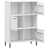 Estantería | Librería | Armario De Libros Patas De Metal Oslo Madera Maciza Blanco 90x35x128,5cm Cfw769050