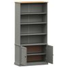 Estantería | Librería | Armario De Libros Vigo Madera Maciza De Pino Gris 85x35x170 Cm Cfw769075