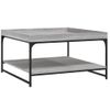 Mesa Centro，mesa Auxiliar，mesa De Café Madera Ingeniería Y Hierro Gris Sonoma 80x80x45 Cm Cfw771471