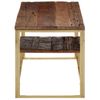 Mesa De Centro，mesa Auxiliar，mesa De Café Acero Inoxidable Madera Maciza Traviesa Dorado Cfw772385