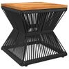 Mesa De Centro，mesa Auxiliar，mesa De Café Base De Alambre Madera Acacia Negro 38x38x38 Cm Cfw772441