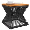 Mesa De Centro，mesa Auxiliar，mesa De Café Base De Alambre Madera Acacia Negro 38x38x38 Cm Cfw772441