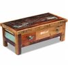 Mesa De Centro，mesa Auxiliar，mesa De Café Con Cajones Madera Maciza Reciclada 90x45x35 Cm Cfw772473