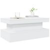 Mesa De Centro，mesa Auxiliar，mesa De Café Con Luces Led Blanco 90x50x40 Cm Cfw772483